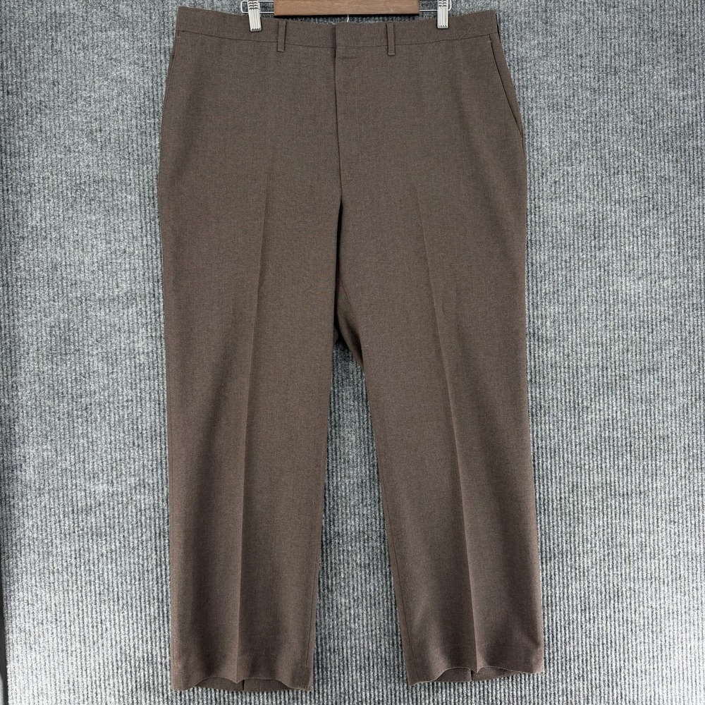 Vintage Haggar chocolate brown dress pants wool blend USA made mens 40x30 slacks